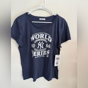 Women’s ‘47 Brand MLB 2024 World Series New York Yankees T Shirt Sz Large NWT